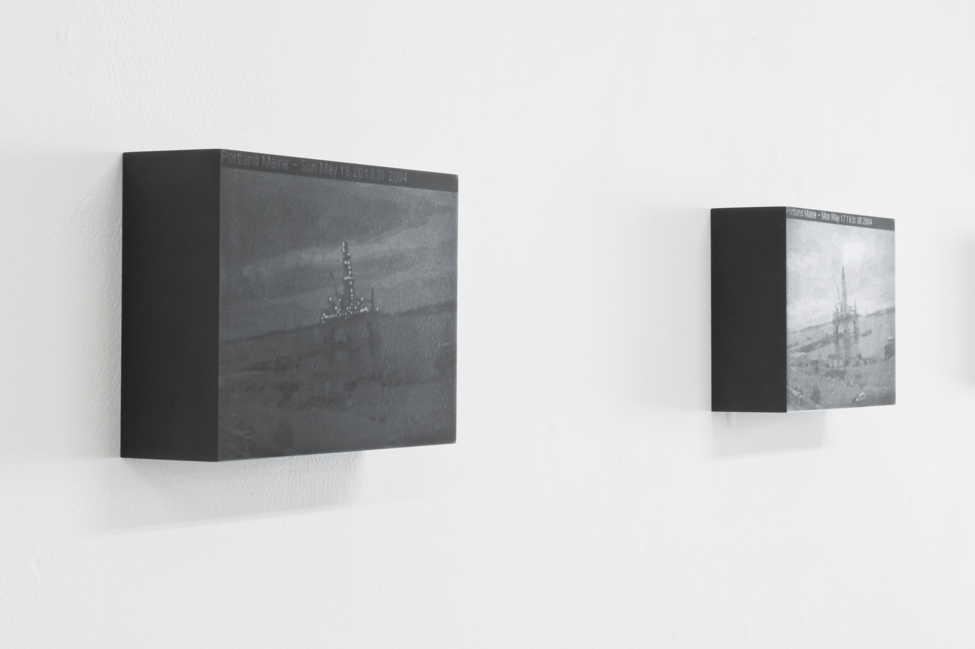 View of an exhibition by Gil Blank at LaMontagne Gallery, Boston, in 2012
