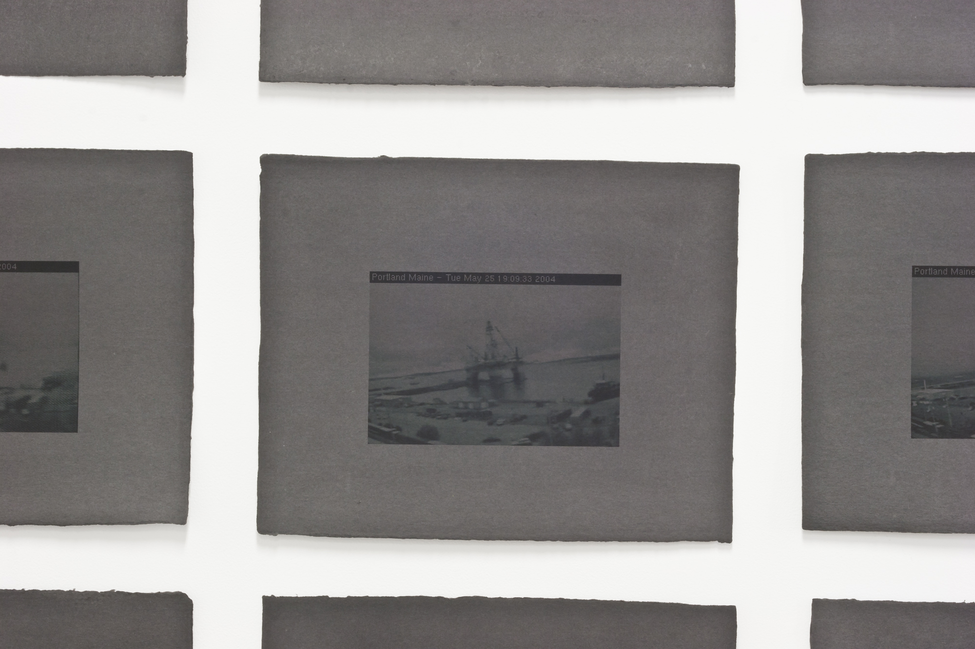 View of an exhibition by Gil Blank at LaMontagne Gallery, Boston, in 2012