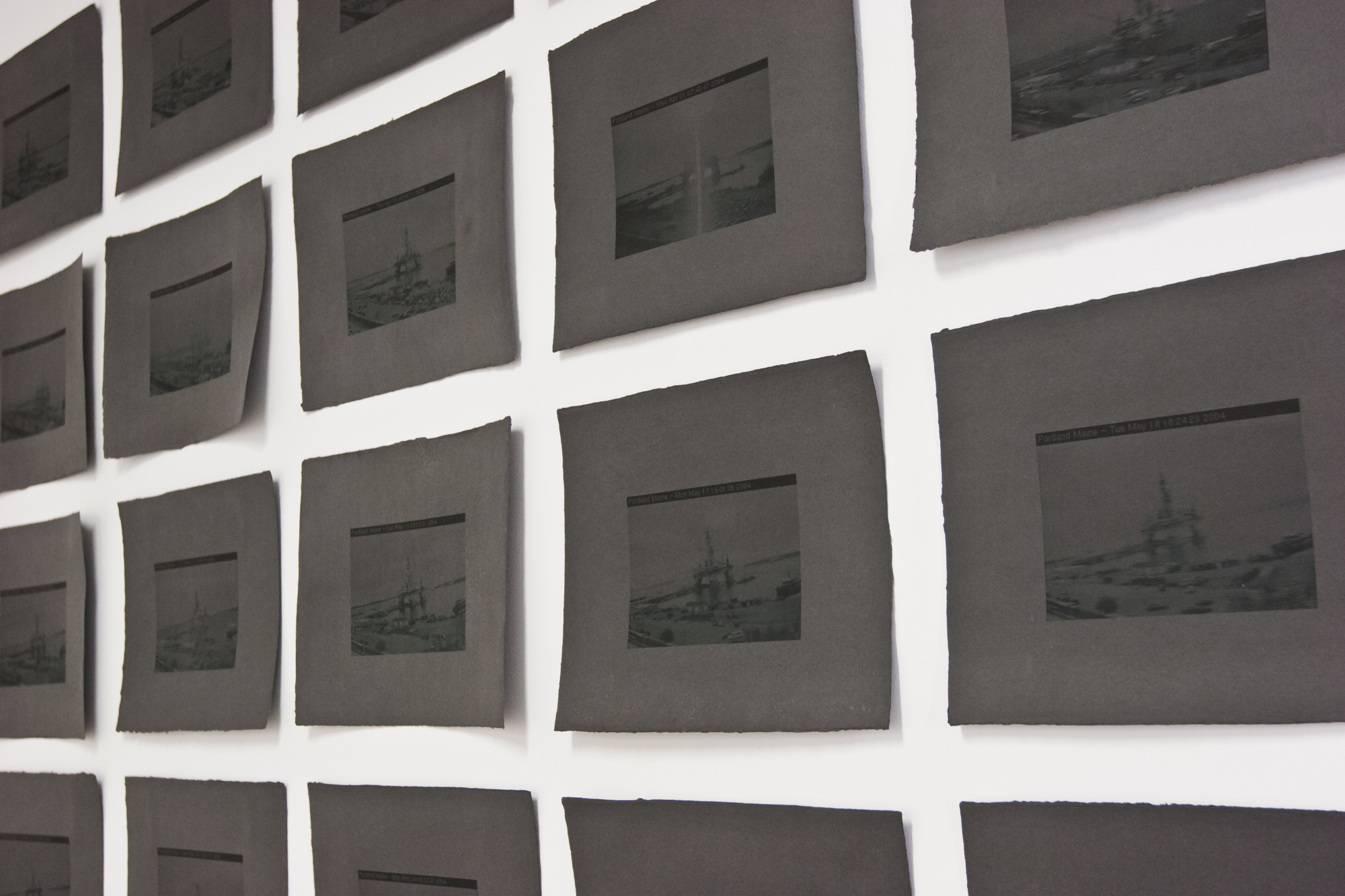 View of an exhibition by Gil Blank at LaMontagne Gallery, Boston, in 2012