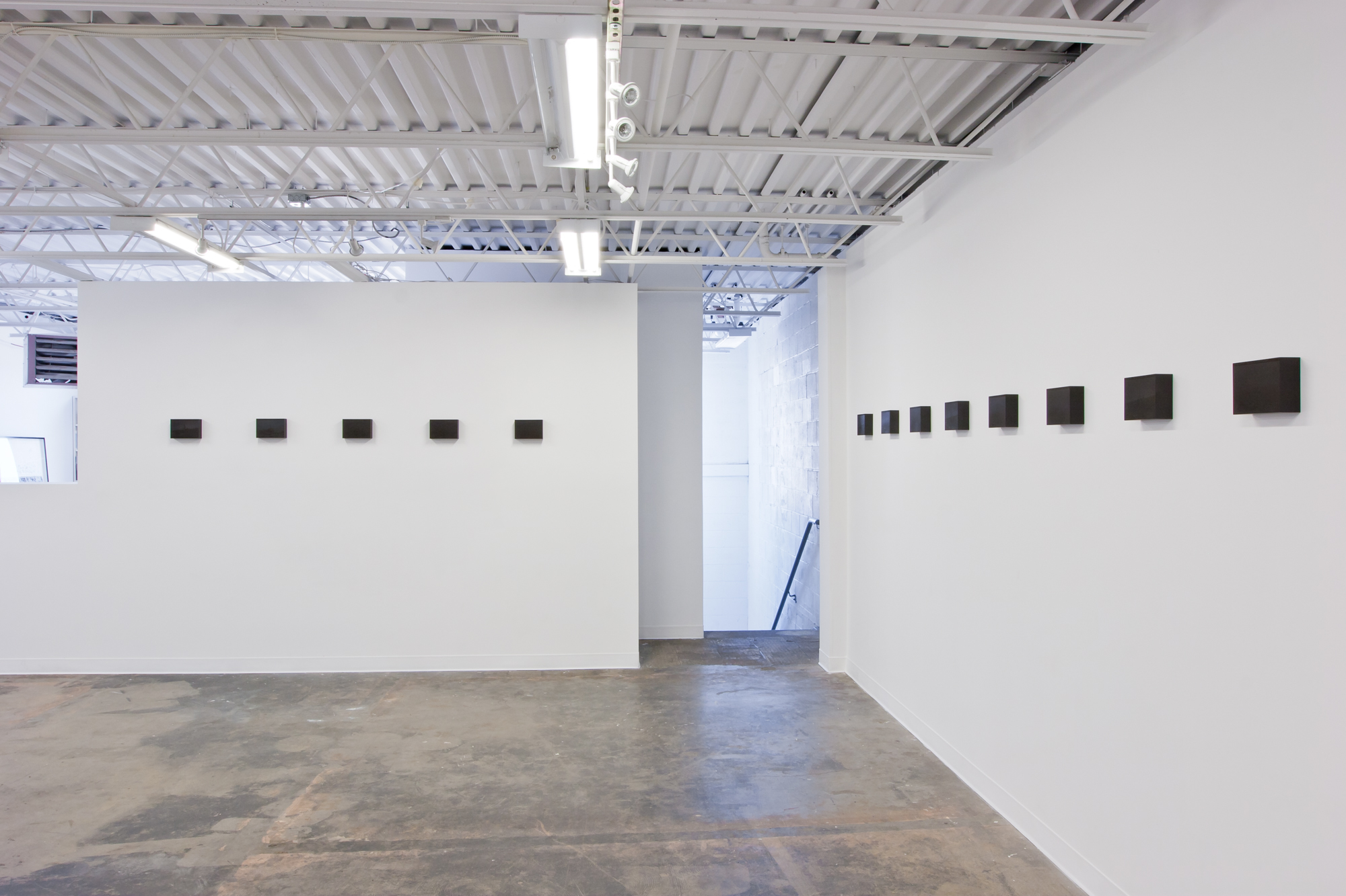 View of an exhibition by Gil Blank at LaMontagne Gallery, Boston, in 2012